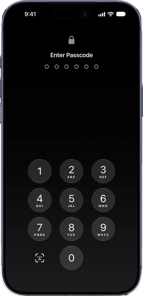 Passcode lock screen
